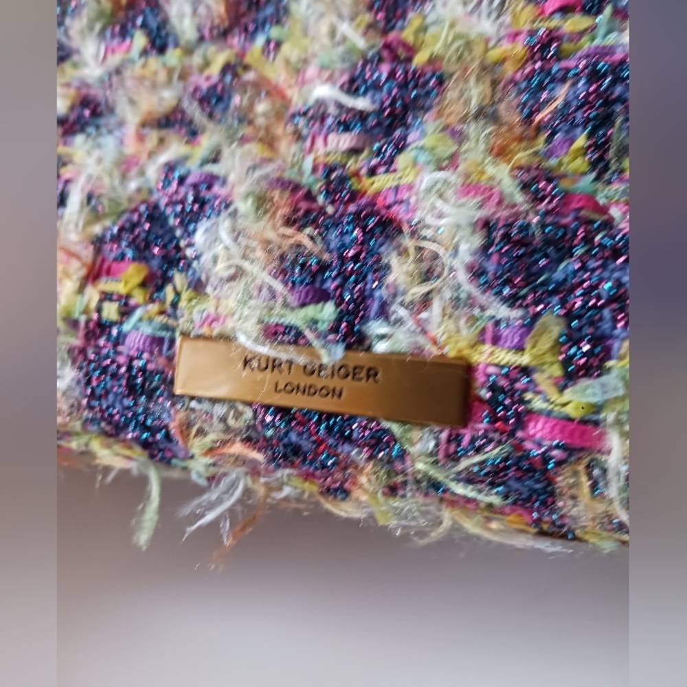 Kurt Geiger The Kensigton Tweed Large Crossbody/ Shoulder Bag+Dust Bag,14" Lengh - Picture 9 of 16